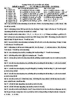 Toán 6 - Bài tập về ước chung và bội chung
